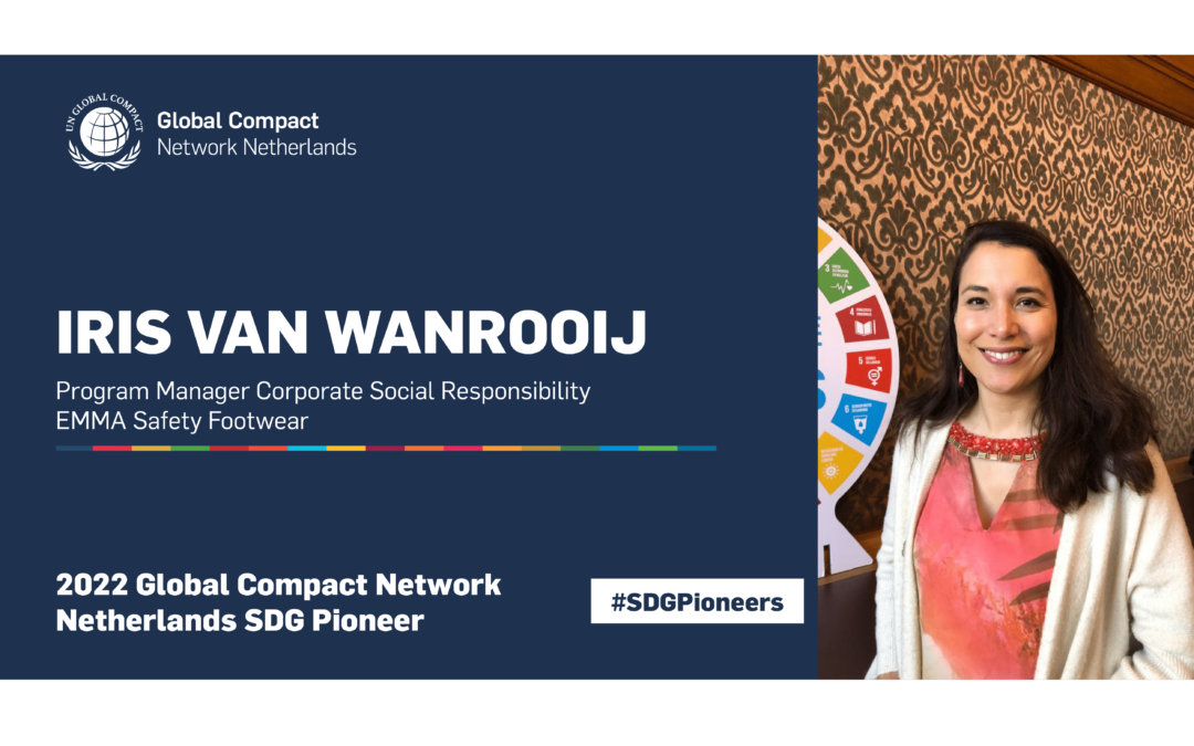 Iris van Wanrooij van EMMA Safety Footwear, partner van Cirmar, één van de drie finalisten voor de titel ‘MVO Manager van het jaar 2022’!